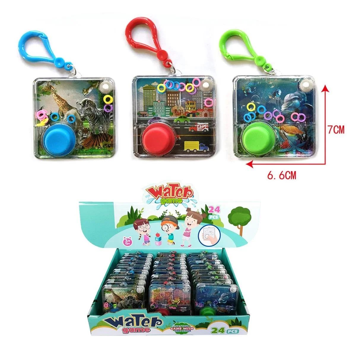 Handheld Water Game w/backpack hook, 3 Asst.