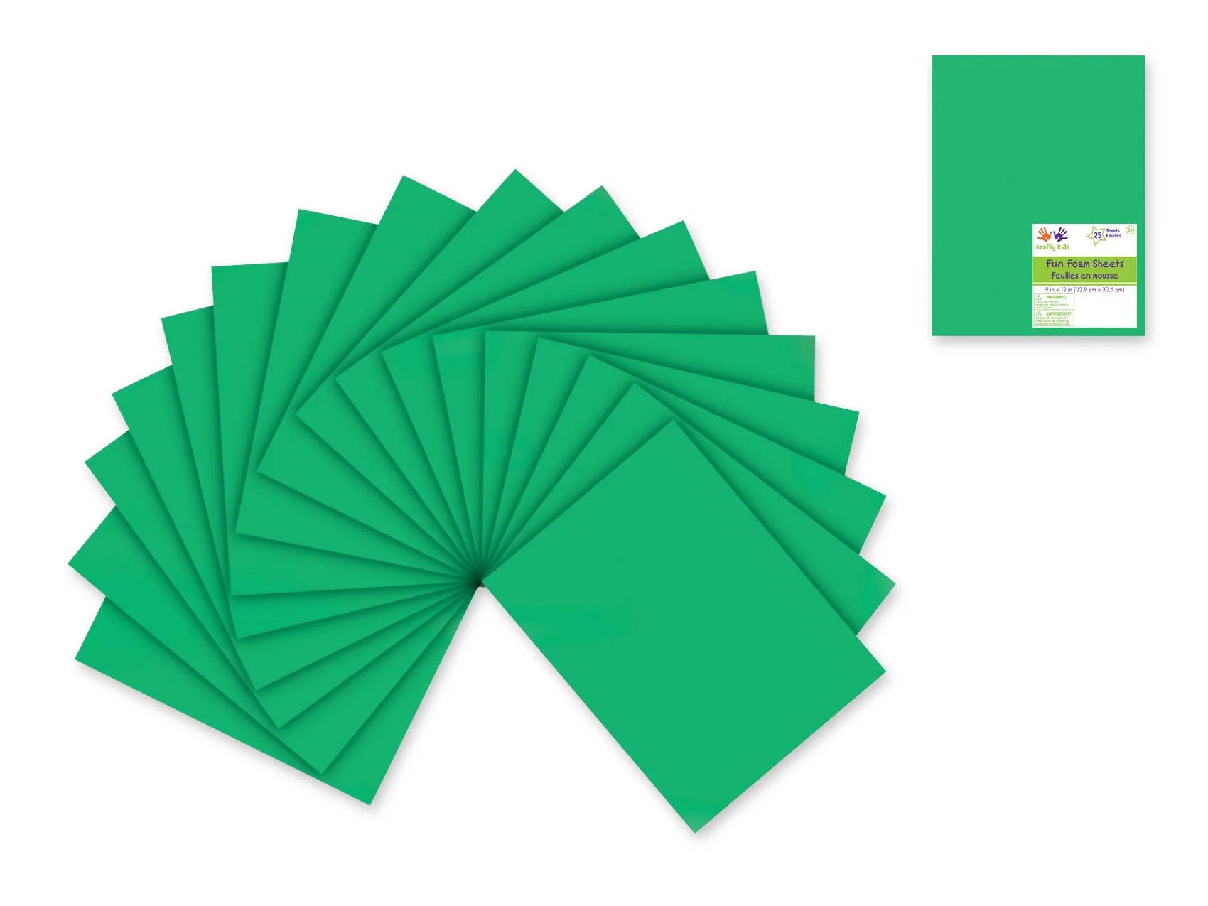 Fun Foam Sheets: 9"x12" Bulk 2mm(T) Barcoded Sheets C) Emerald Green