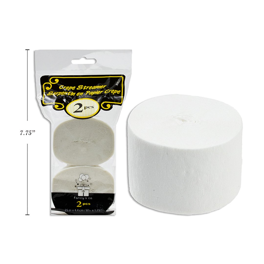 Crepe Streamers - White