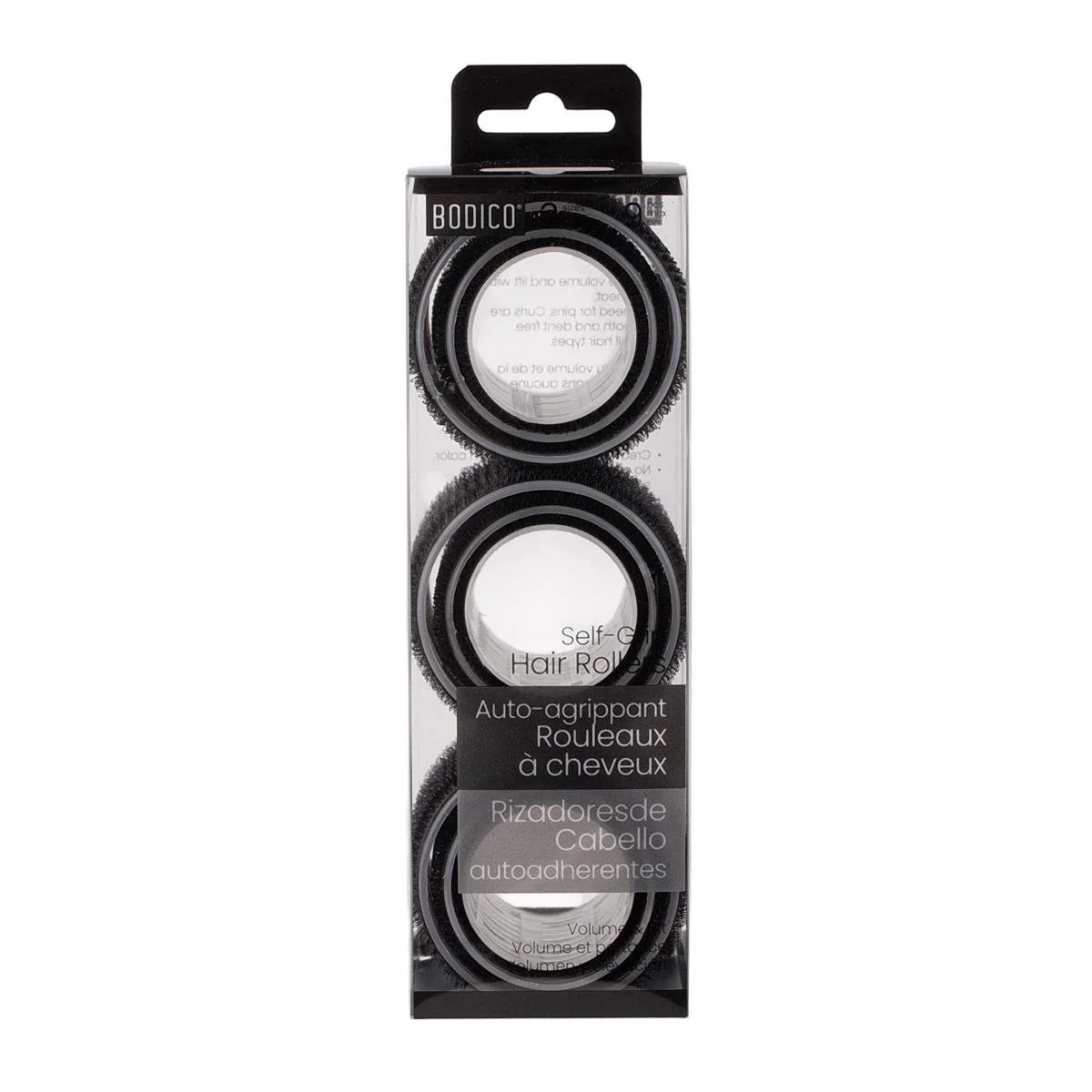 Bodico, 9pcs Hair Roller Set, blk, incl: X/L/M (3 each)