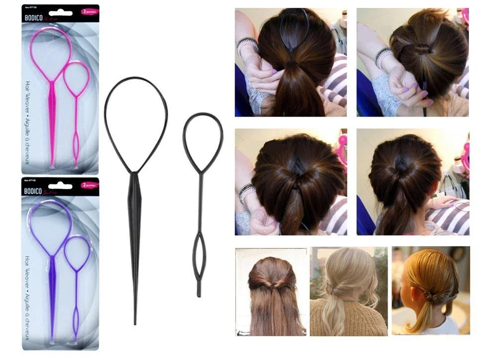 Bodico, 2-pc Hair Weaver, b/c 3 asst col: black, purple & fuschia