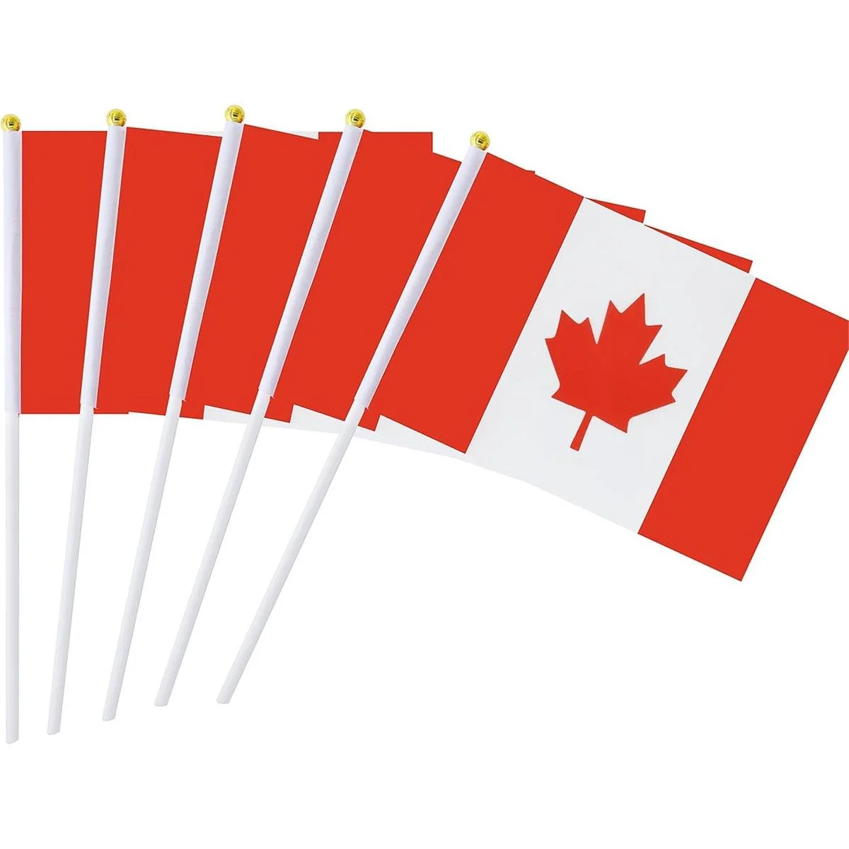 SOCCER EVENT- Canada 5pk Plystr. Hand Flags,5.5*8.2" w/10.25 PP pole