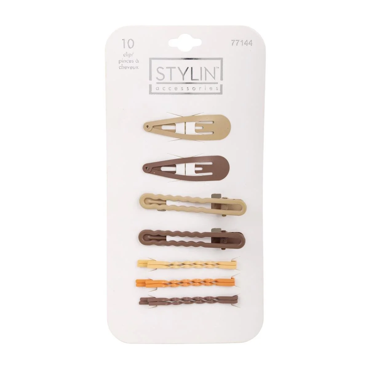 Stylin, 10-pc Neutral Clip Set, matte