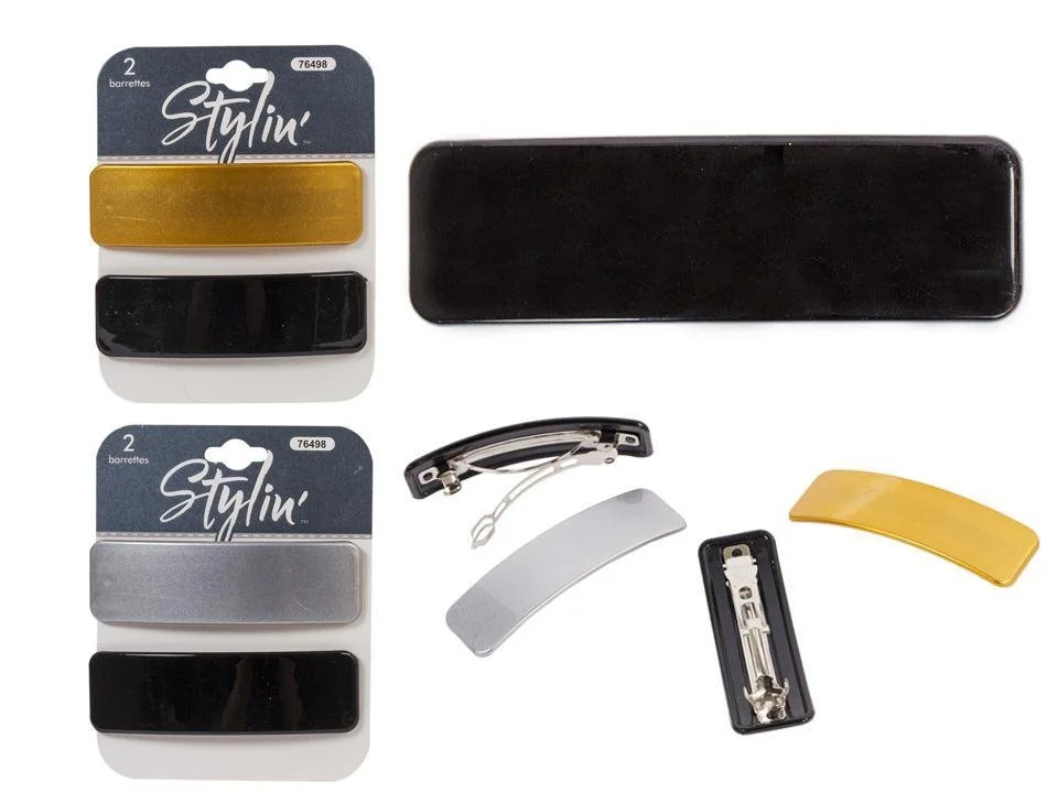 Stylin 2-pc Flat Barrettes, 2 asst.