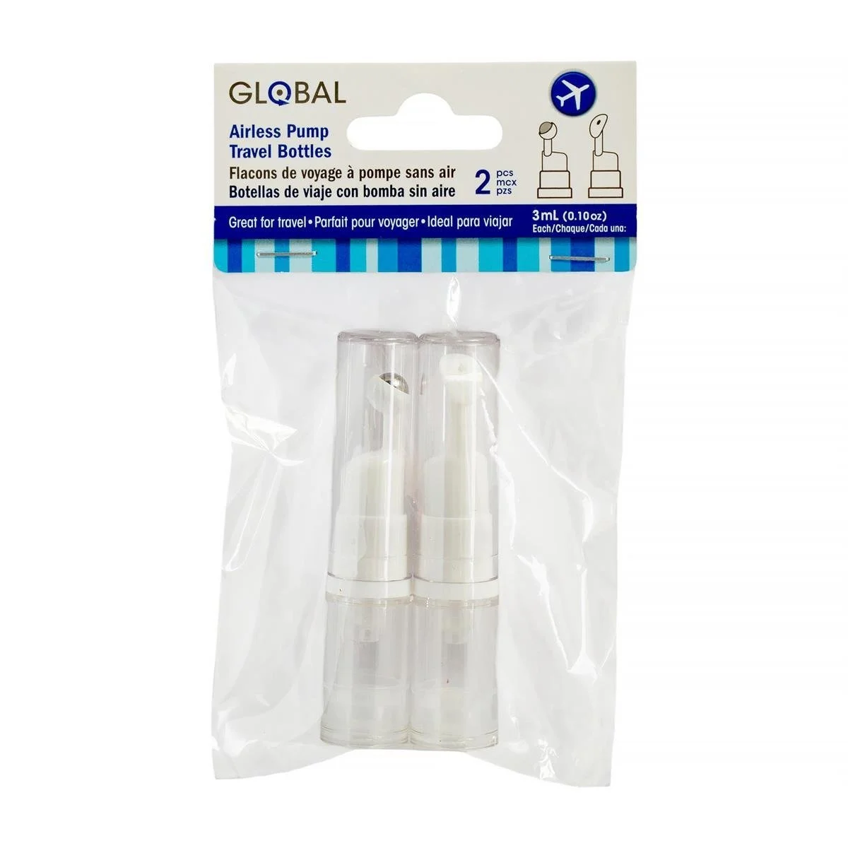 Global 2-pc Serum Mini Travel Bottles, 3mL