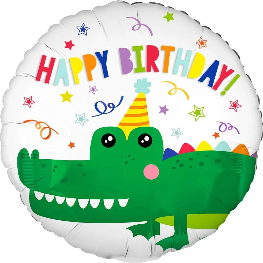 18" Happy Birthday Alligator Balloon