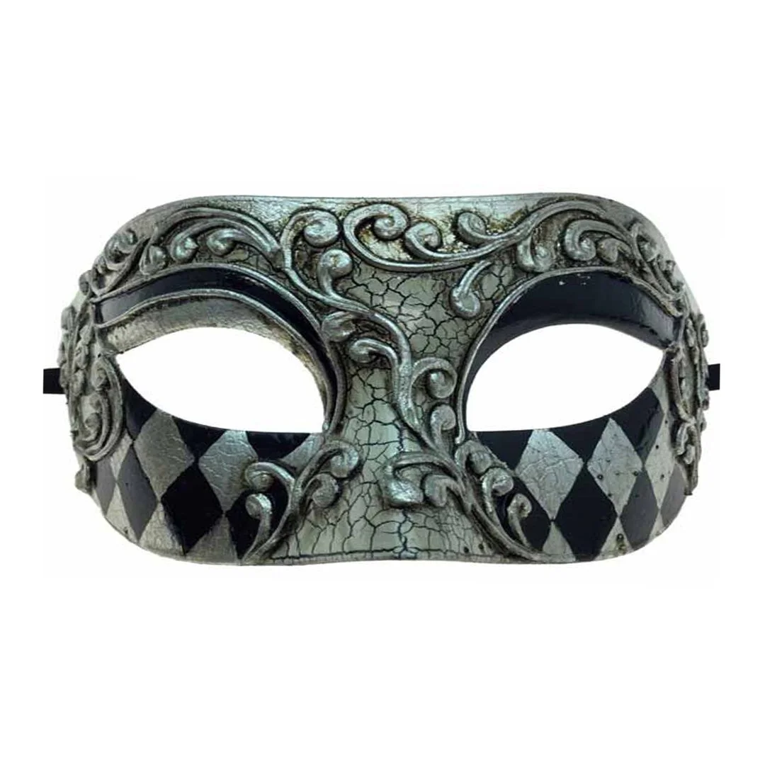 VENETIAN PLASTIC MAN MASK SILVER