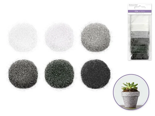 Paper Craft Emb: Superfine Glitter 12g Asst Pouches x6 F) Classic