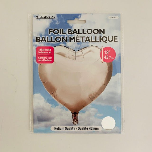 Foil Balloon Shaped Heart Silver 18 inch