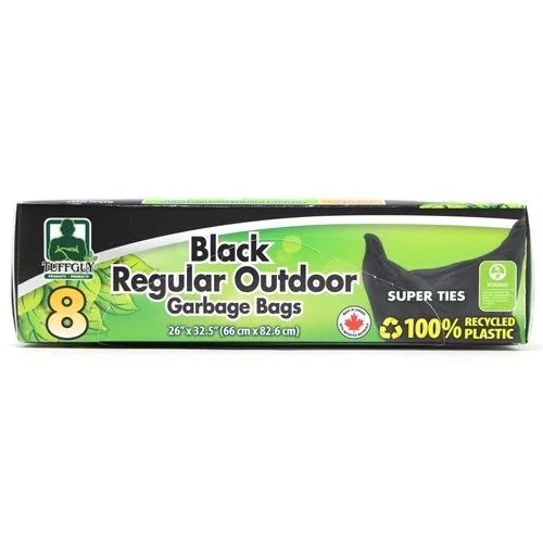 Tuff Guy – Outdoor Bags – 26″ x 32.5″ – Ecologo – Black – 8Pk