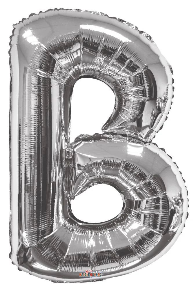 34" Silver Letter B Balloon