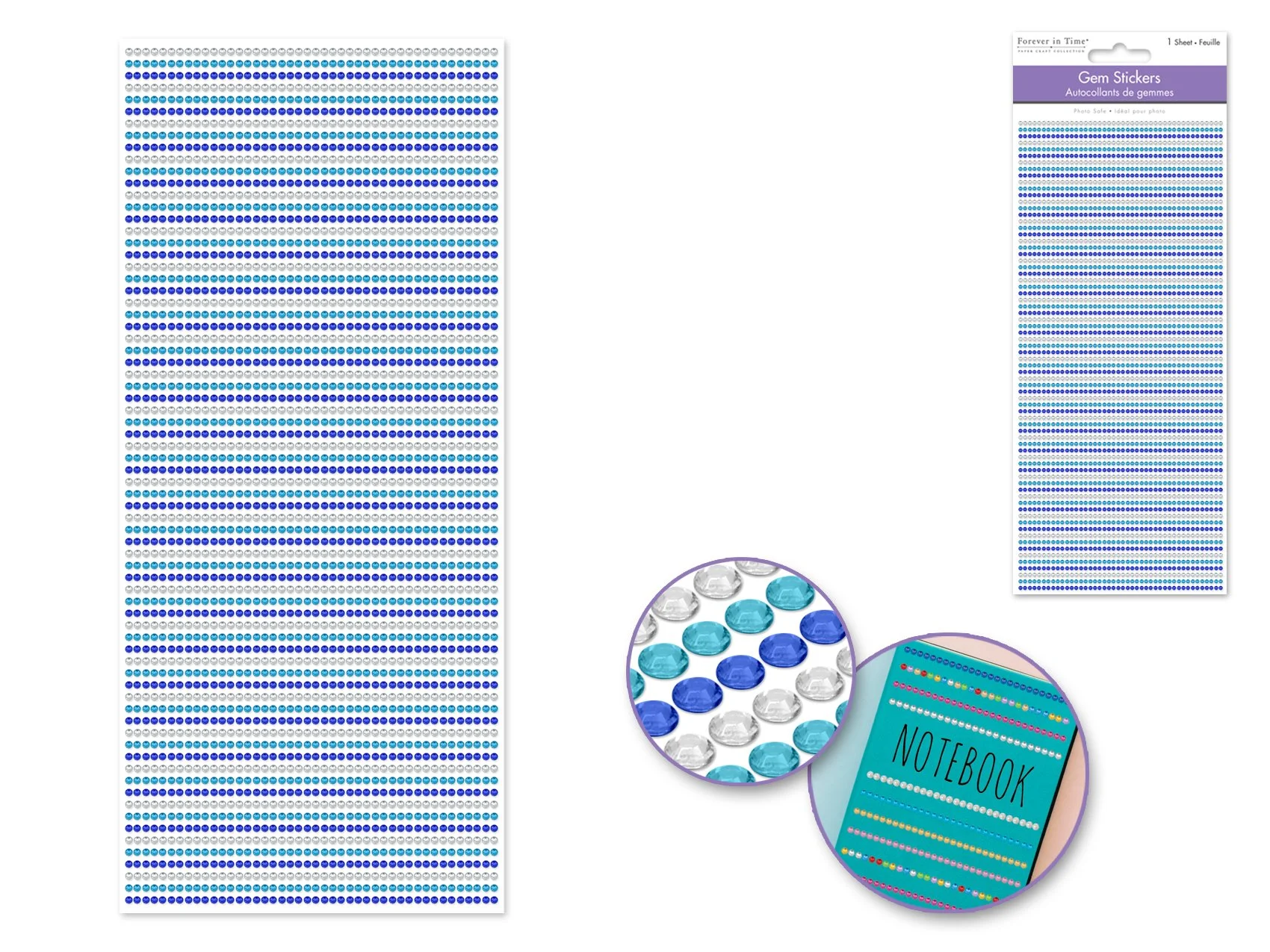 Paper Craft Sticker: 2mm Sparkle Gem Lines 3168pc B) Ocean