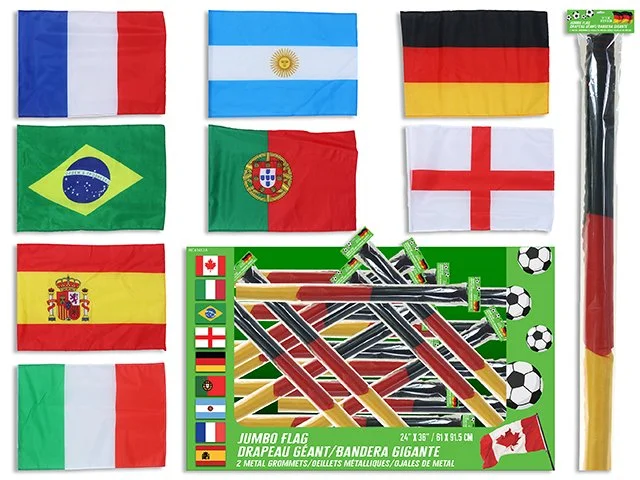 World Cup 24in x 36in Jumbo Flag w/2 Metal Grommets 48pcs