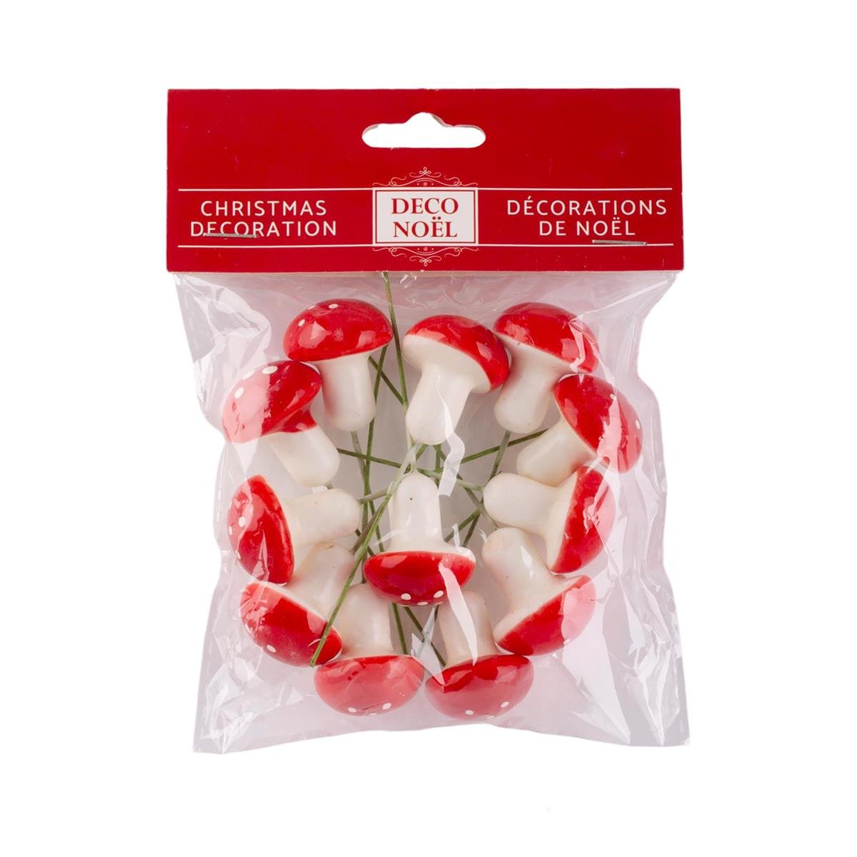 Deco N. Xmas 12pc Mushroom Décor