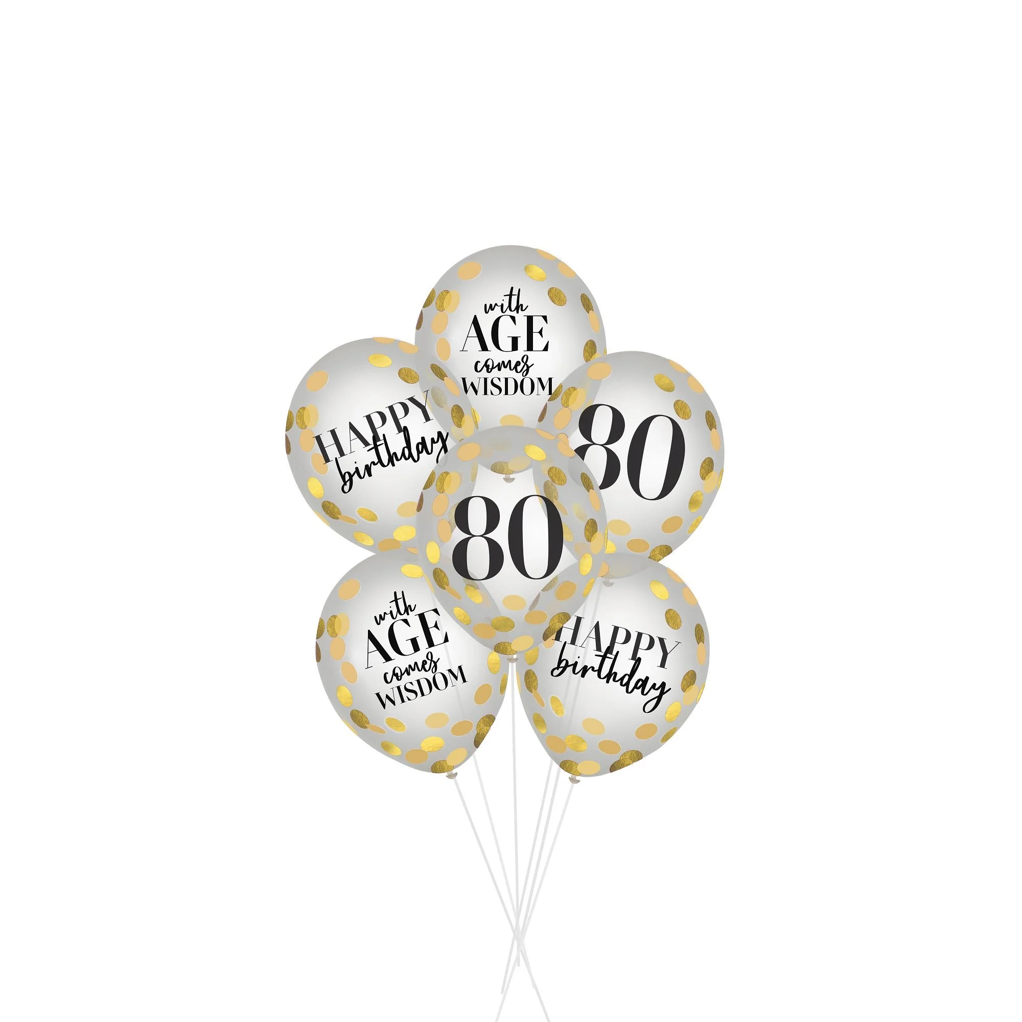 Party of The Ages Latex Confetti Balloon - Eighty