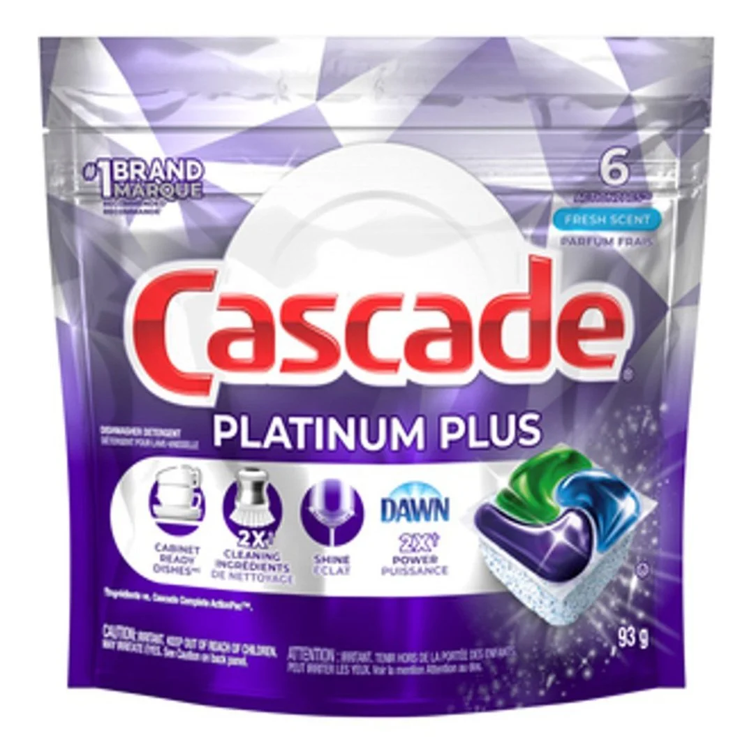 CASCADE ACTIONPACS PLATINUM PLUS DISHWASHER DETERGENT - FRESH SCENT