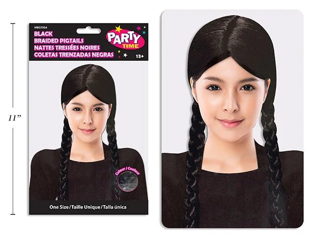 Black Braided Pigtails