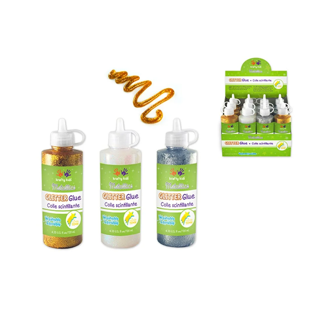 Twinkle Town: Glitter Glue Bottle Metallics - Gold/Silver/Irrid