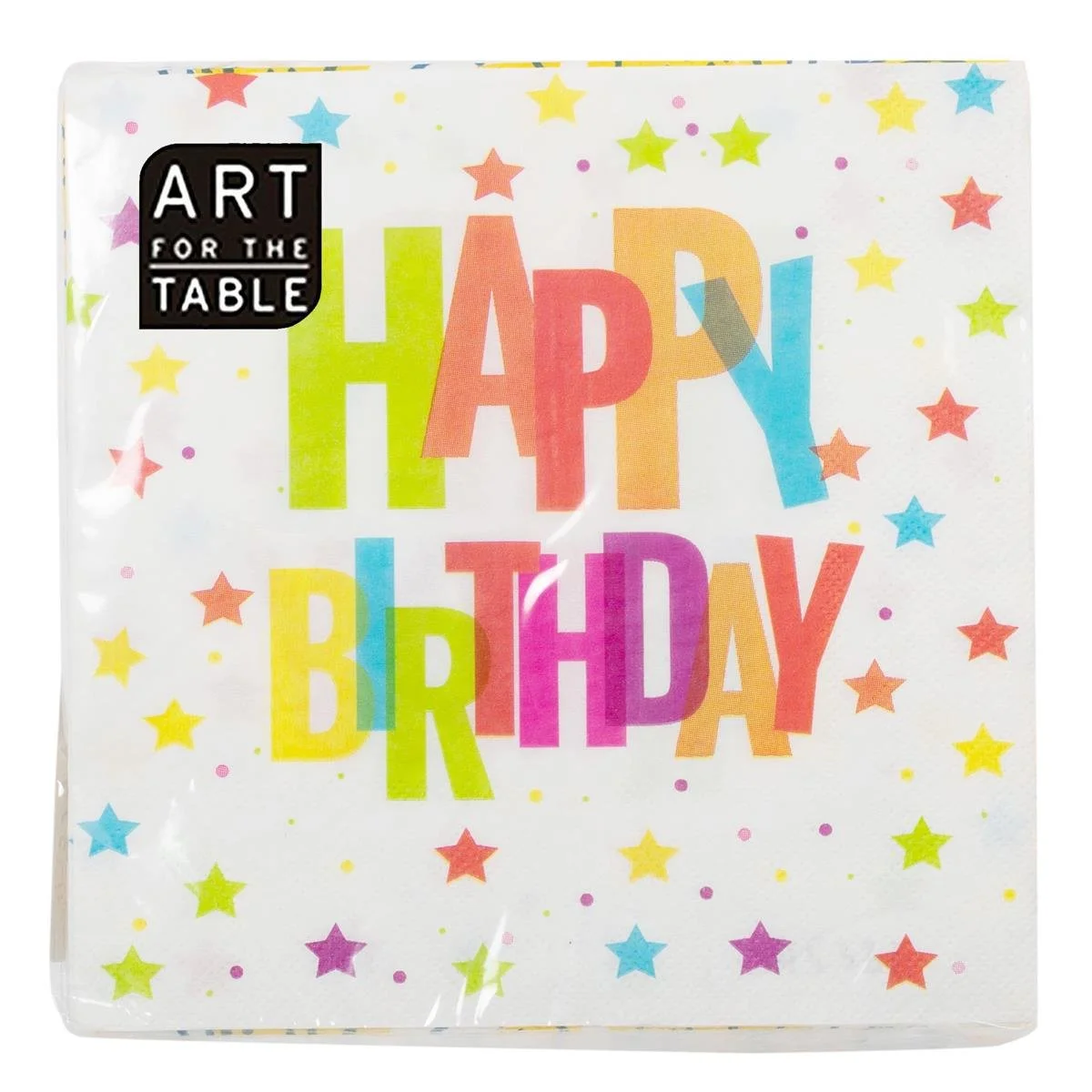 20-PC "Happy Birthday" 13x13, 18gsm 2-ply Napkin Design