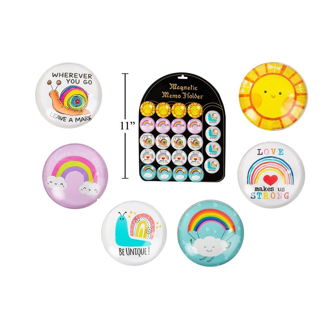 Round Glass Magnet - Sunshine & Rainbows