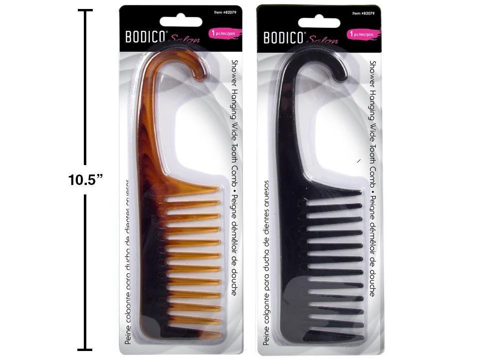 Bodico Shower Hanging Wide Tooth Comb, 2 col.