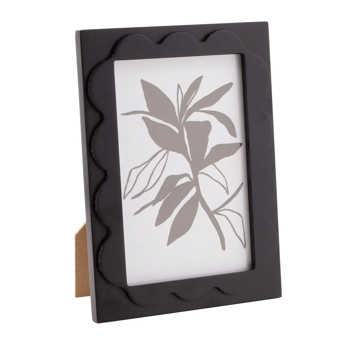 4x6" MDF Scallop Edge Photo Frame, Black
