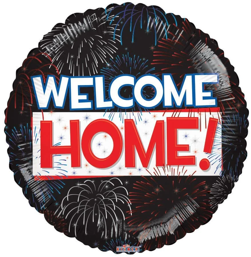 18" Welcome Home Fireworks Balloon