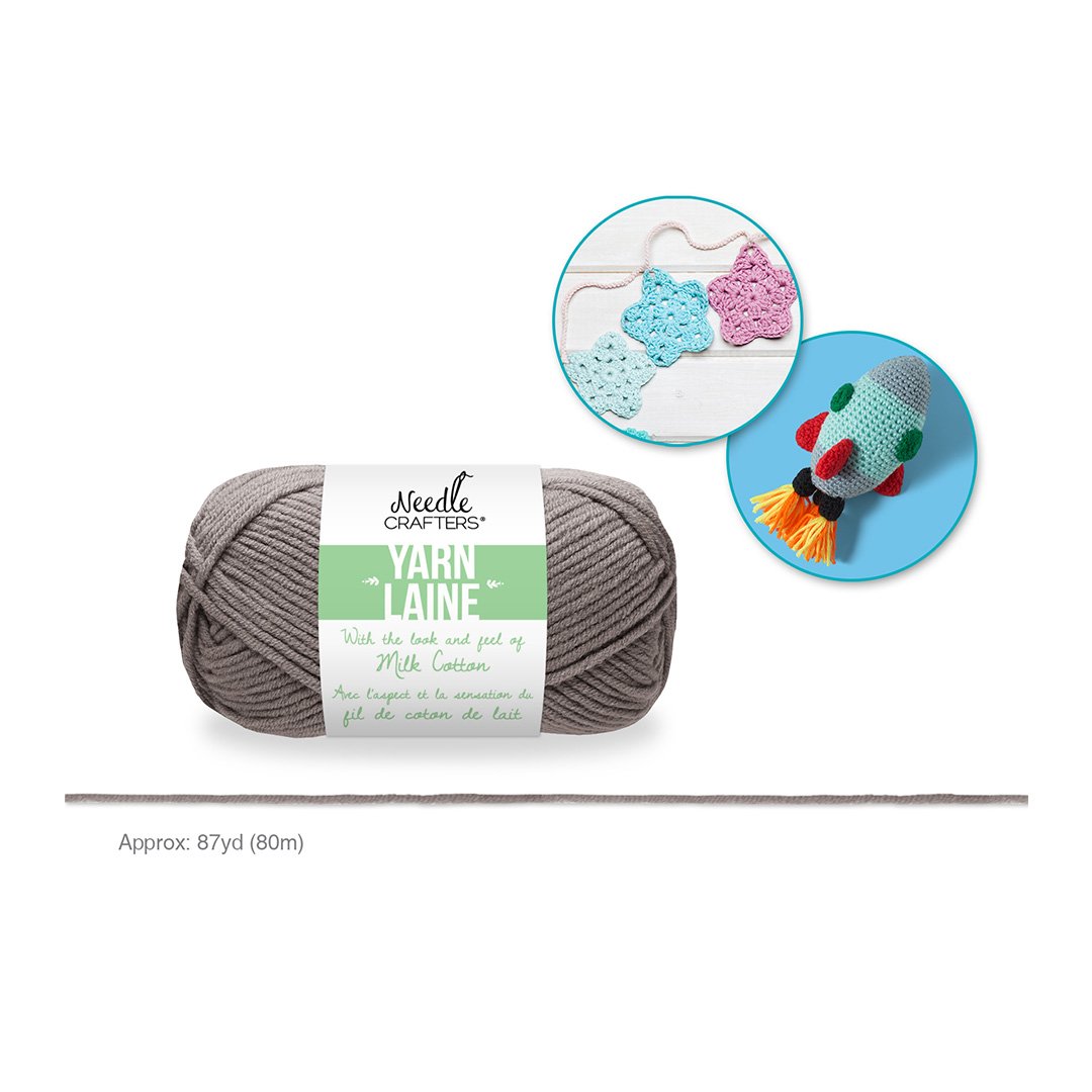 Needlecrafters: Acrylic Milk Cotton Yarn J - Smoke Grey