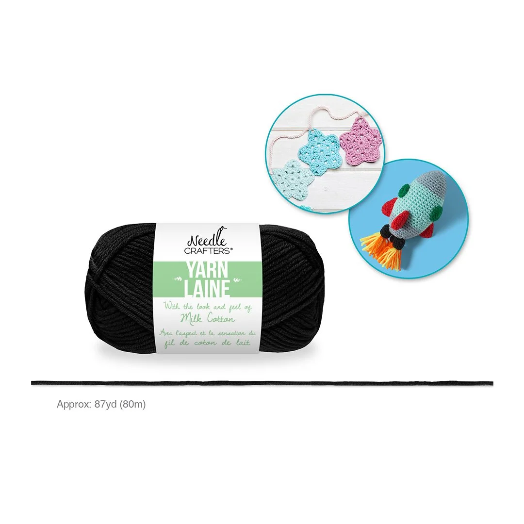 Needlecrafters: Acrylic Milk Cotton Yarn F - Black