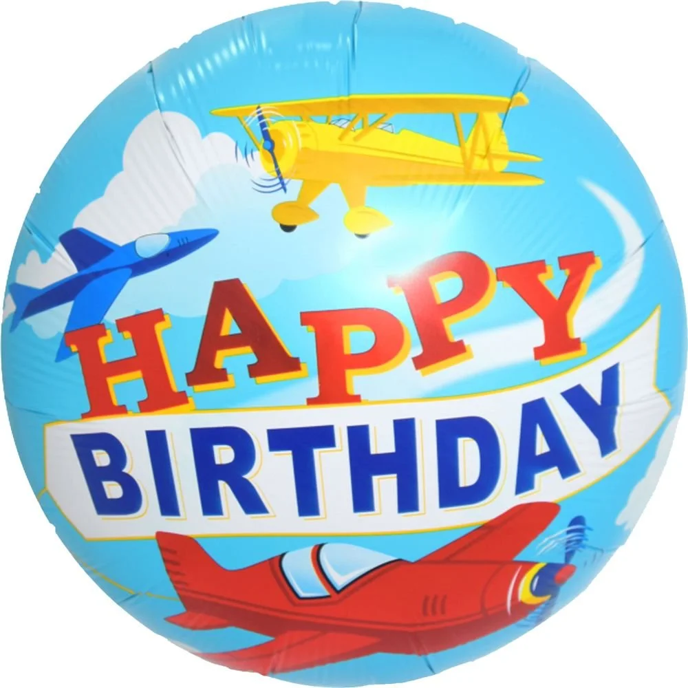 18" Happy Birthday Planes Balloon