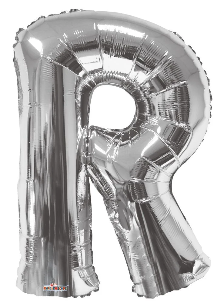 34" Silver Letter R Balloon