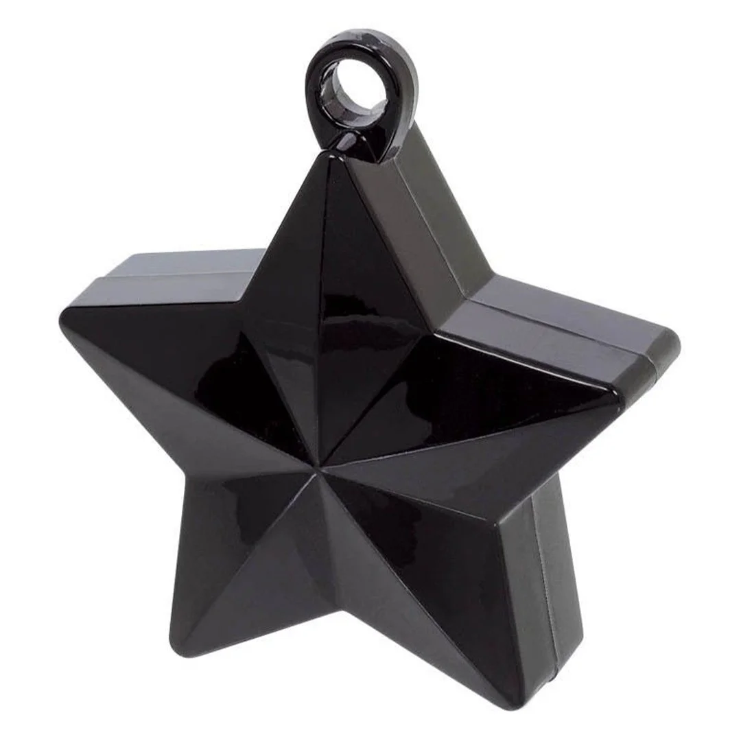Star Electroplated Balloon Weight - Black