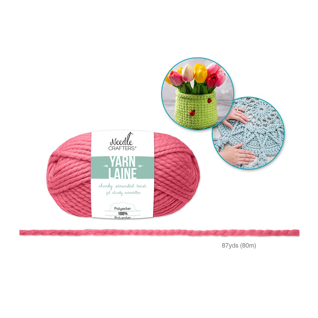 Needlecrafters: Chunky Stranded Twist Poly Yarn E - Pink Salmon