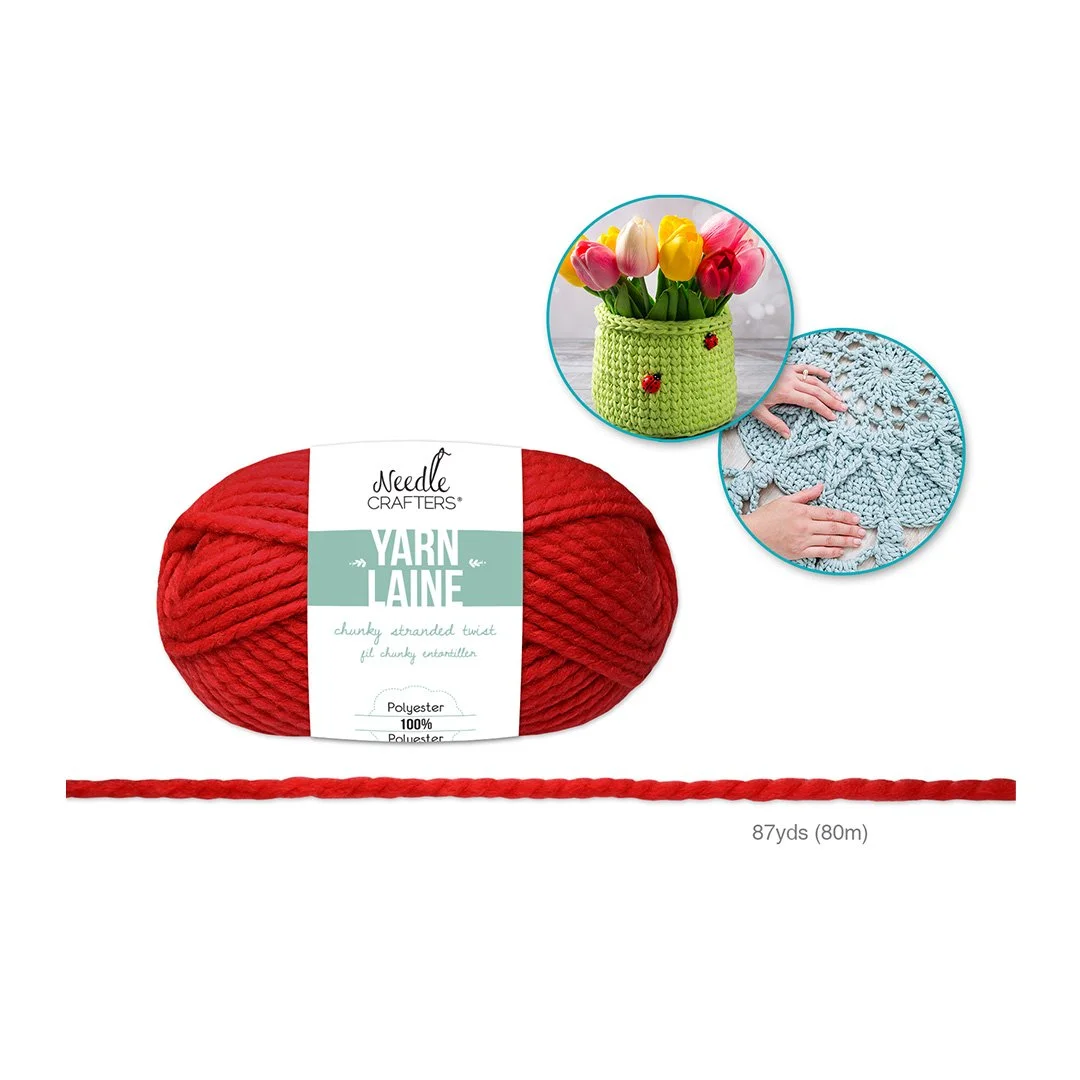 Needlecrafters: Chunky Stranded Twist Poly Yarn J - Cherry Red