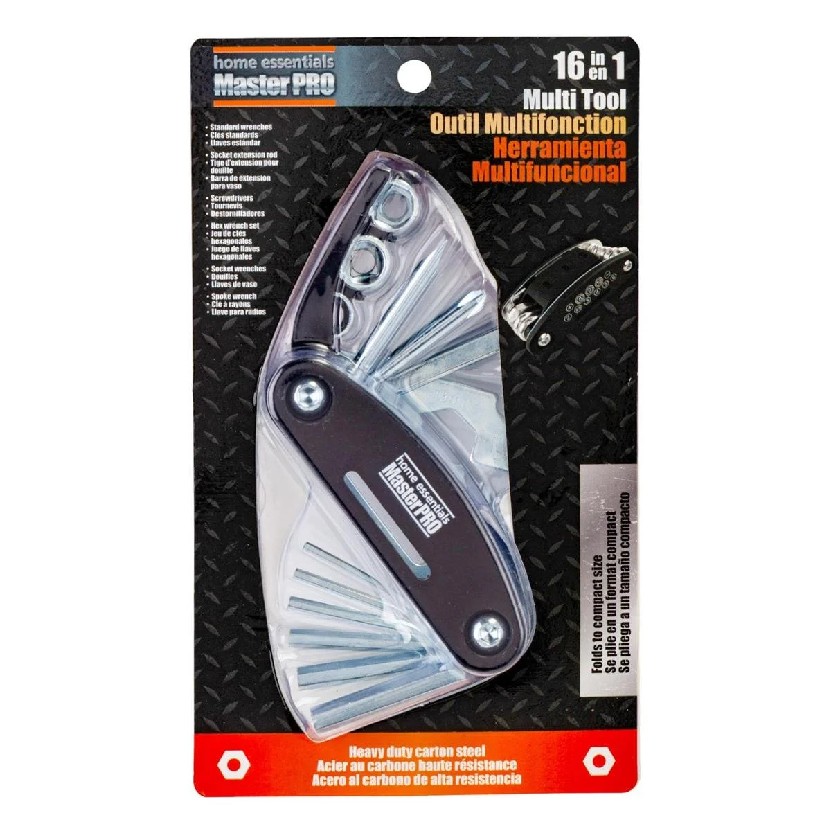 H.E. Master Pro. 16 in 1 Multi Tool, Double Blister, 6pc per display