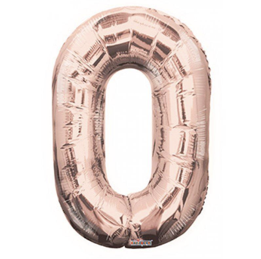 BALLOON FOIL NUMBER 34in Rose Gold 0