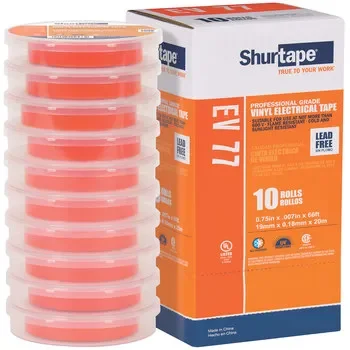 SHURTAPE ORNAGE VINYL ELECTRICAL TAPE 0.77 IN X 66 FT (19 MM X 20M)