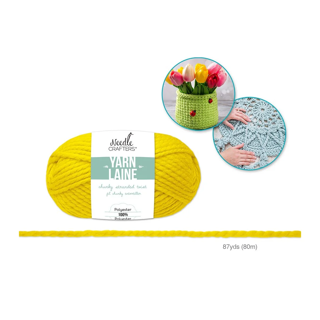 Needlecrafters: Chunky Stranded Twist Poly Yarn H - Sunny Yellow