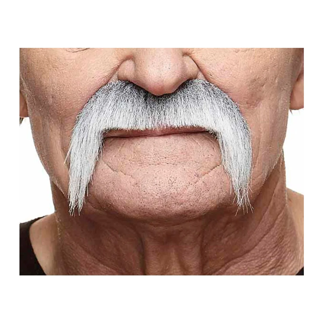 MOUSTACHE WHITE/GREY 8.5 CM x 7 CM