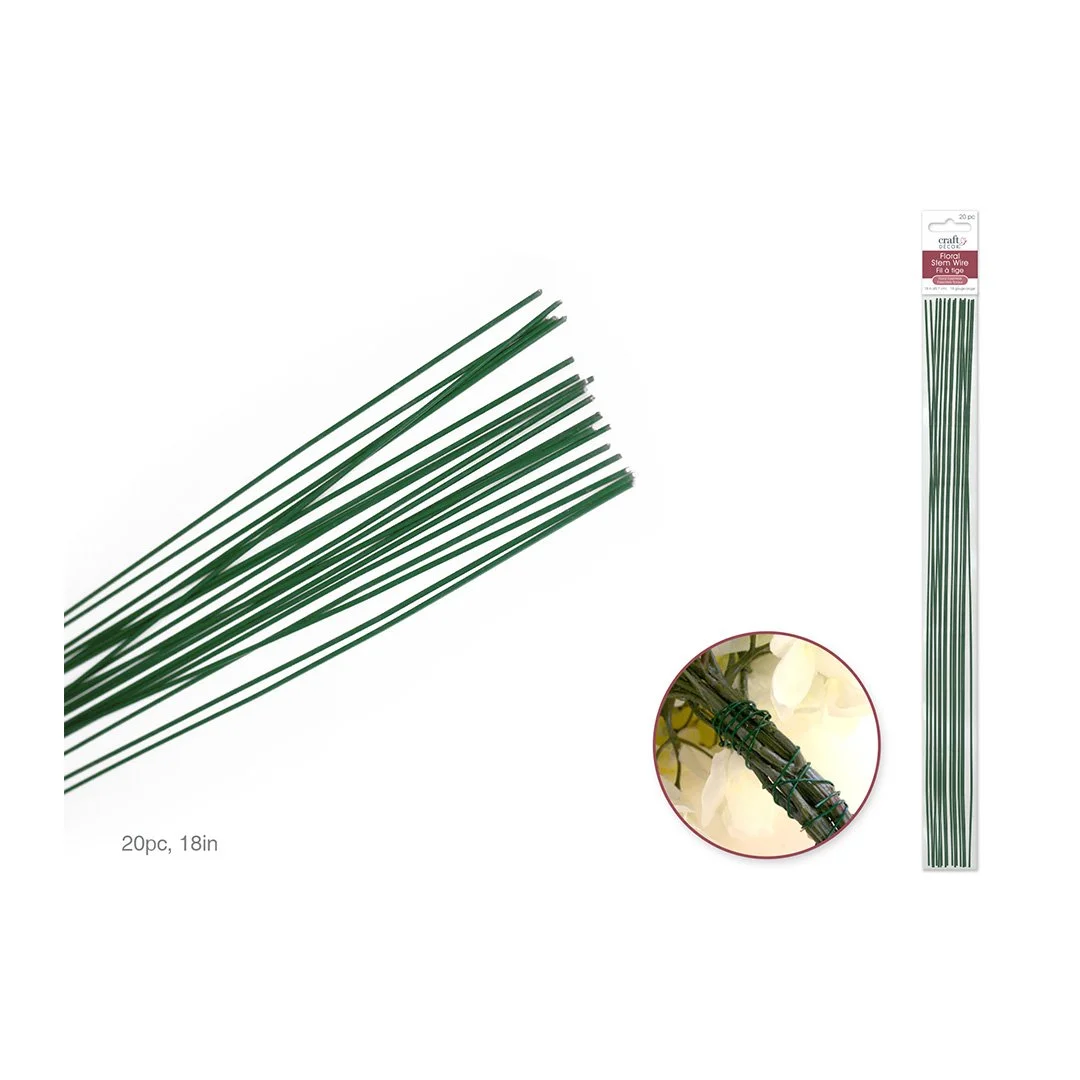 Floral Stem Wire - Green