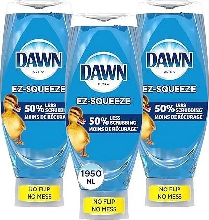 DAWN DISH SOAP LIQUID, 650ML, DISHWASHING LIQUID, GREASE REMOVAL, UPSIDE DOWN BOTTLE, ORIGINAL