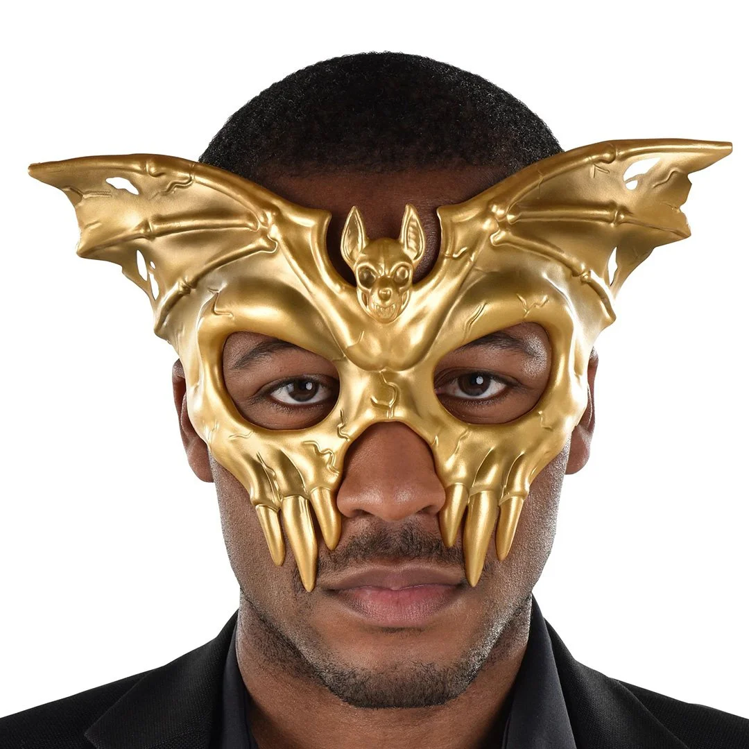 Men's Mask- Gold Winged Skull