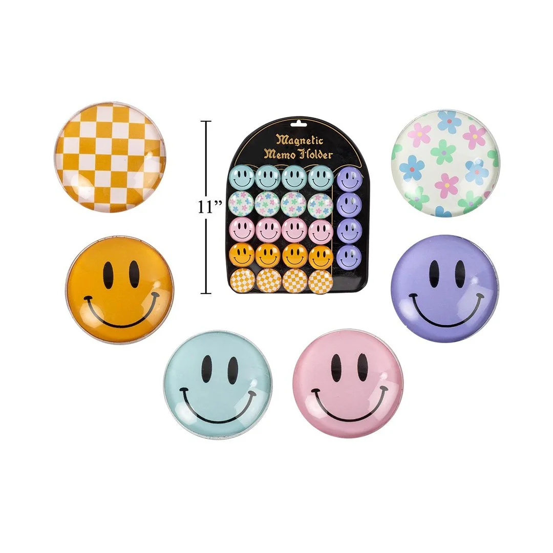 Round Glass Magnet - Happy Day