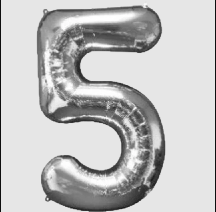 BALLOON FOIL NUMBER 34in Silver 5