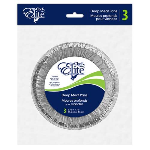 Chef Elite – Deep Meat Pans – 5.75″ x 1.75″ – 3Pk