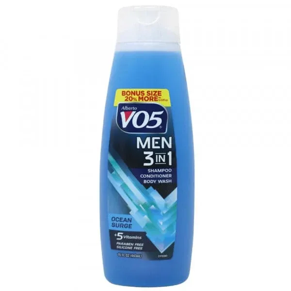 VO5 MEN 3-IN-1 OCEAN SURGE SHAMPOO, CONDITIONER & BODY WASH 443 ML (15 FL OZ)