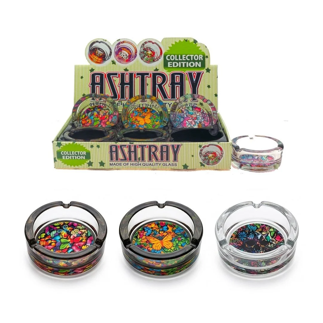 PUREST PUFF GLASS ASHTRAY BUTTERFLY