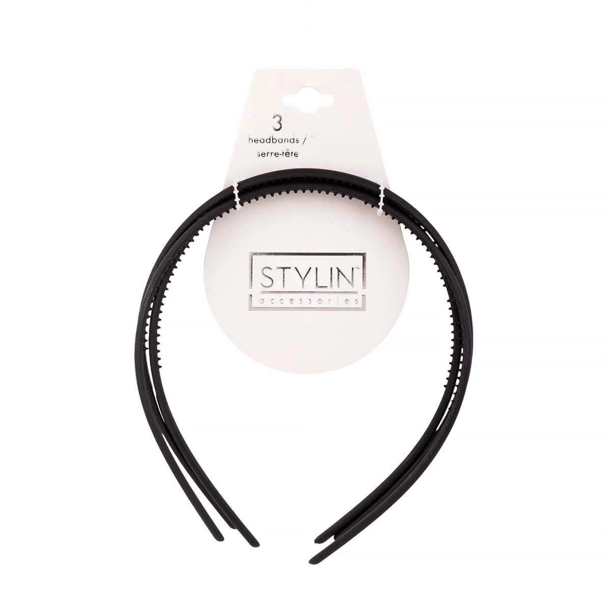 Stylin, 3-pc Thin Matte Headband, black