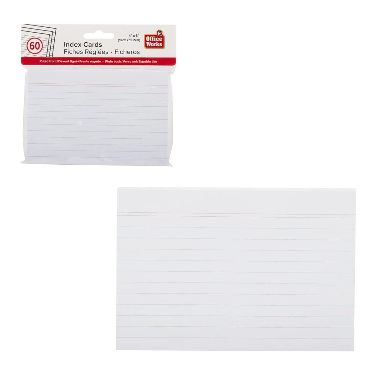 O.WKs. 60-pc 4"x6" Index Cards