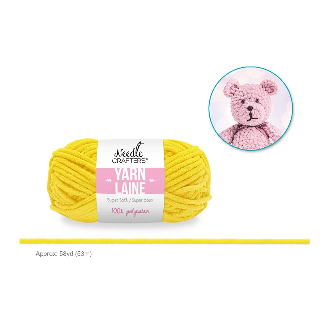 Needlecrafters: Poly Chenille-Soft Yarn Ball D - Yellow